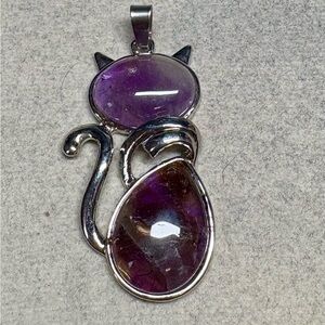 Amethyst Cat Pendant